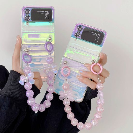 갤럭시 z플립 폴드 4 3 예쁜 홀로그램 스트랩 케이스