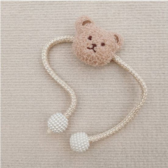 귀여운 곰돌이 얼굴 커튼 홀더 후사고리 정리끈 집게