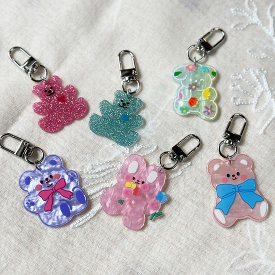 납작귀요미 D고리형 키링