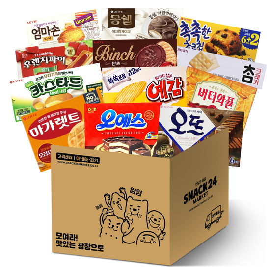 스낵24 정차장 최애 사무실 박스과자세트 12p