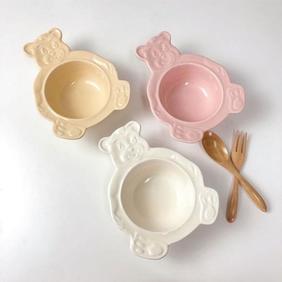 귀여운 곰돌이그릇 시리얼 베어볼 접시 3color 세트