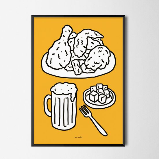 치맥 4 M 디자인 포스터 치킨 맥주