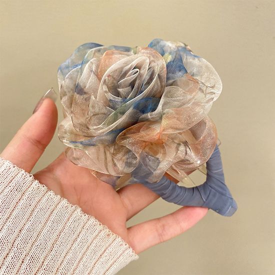 예쁜 로즈 장미 꽃 레이스 대왕 집게 머리 핀 헤어 삔