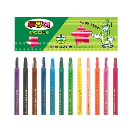 지구화학 샤프식색연필 투명이 갈색 12개입(WFGE5XE)