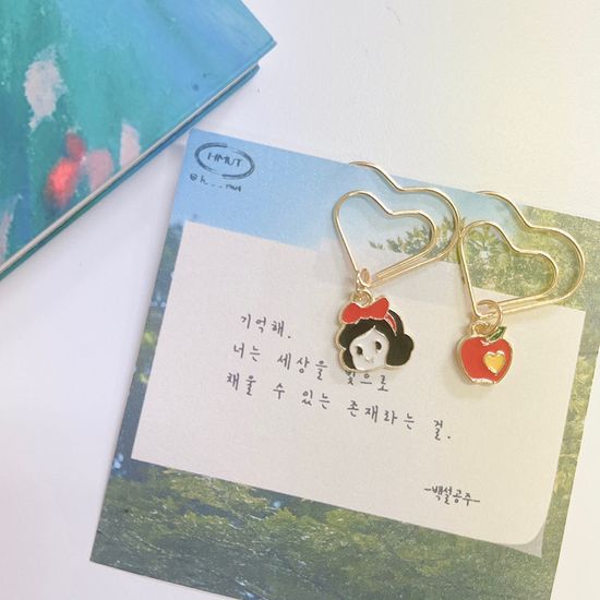 1+1 귀여운 금속 책갈피 3종 북클립 책클립 독서템