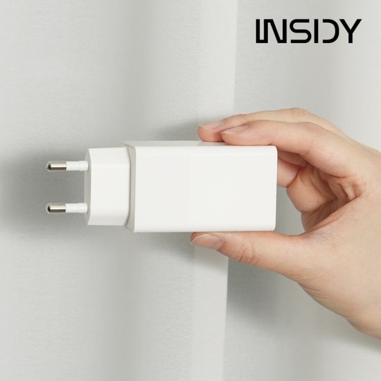 인사이디 3포트 초고속 정품 충전기 IPC-65W 어댑터