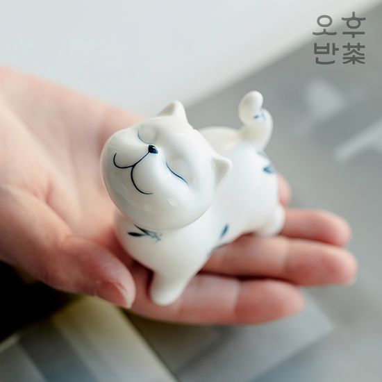오후반차 난초 고양이 차친구 차총