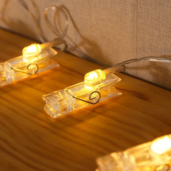 [도토로]10구 LED 클립 집게 전구(1.5M) (웜색)