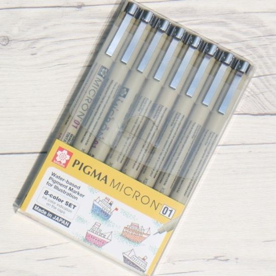 사쿠라 피그마 마이크론 0.25mm 8색세트 01