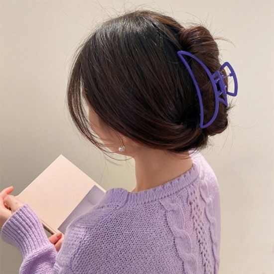 퍼플 보라 머리핀 집게핀 헤어 고정핀 가벼운 헤어핀