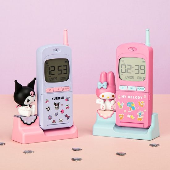 산리오 캐릭터즈 레트로 전화모형 디지털 탁상시계