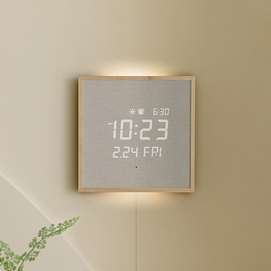 무아스 우든프레임 백라이트 무드등 LED 벽시계