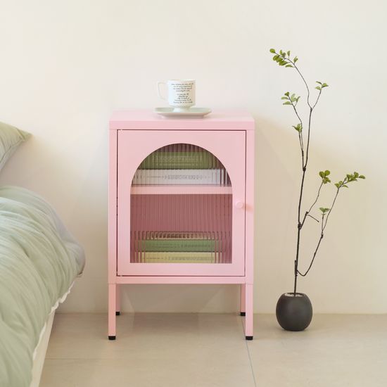 오젠 반타원 철제 협탁 3colors