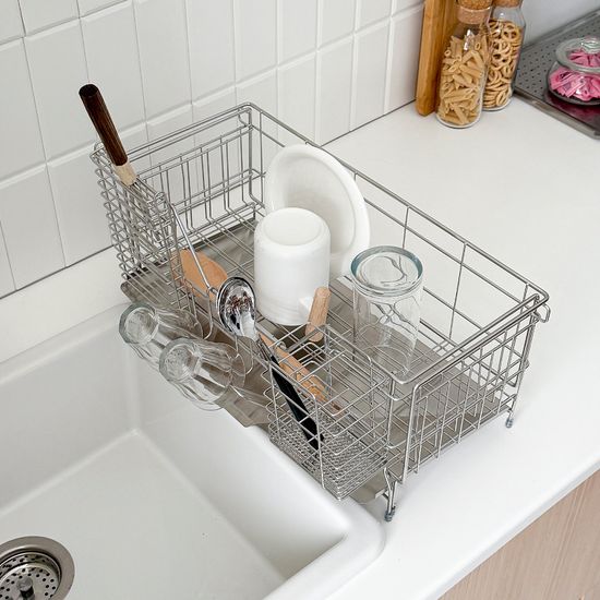 스텐 304 길이조절 식기건조대 1단