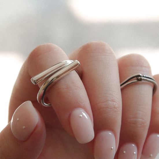 제이로렌 볼드 라인 파이프 실버 반지 R0687