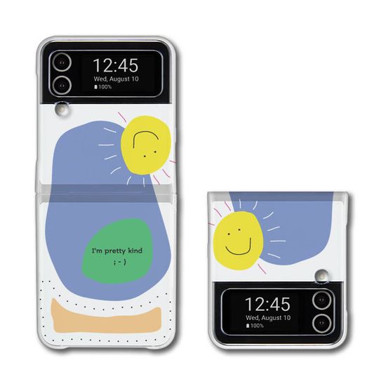 MANCHWI 친절한돌멩이 Z플립3/4 클리어 하드 케이스