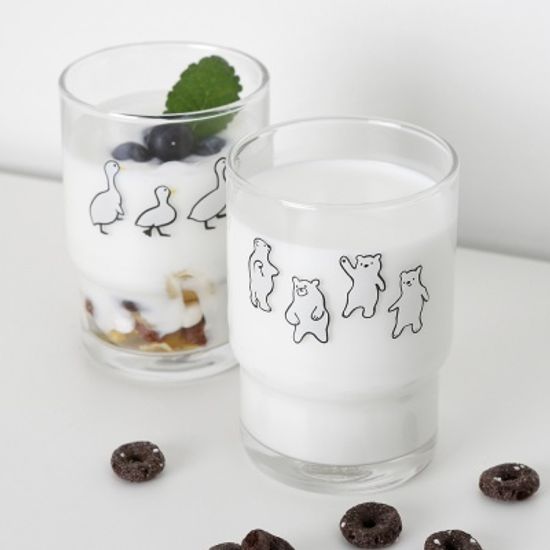 ANF 유리컵 - 곰과 오리