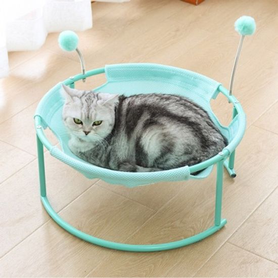 폼폼 스프링 고양이 해먹침대(민트) 고양이해먹방석