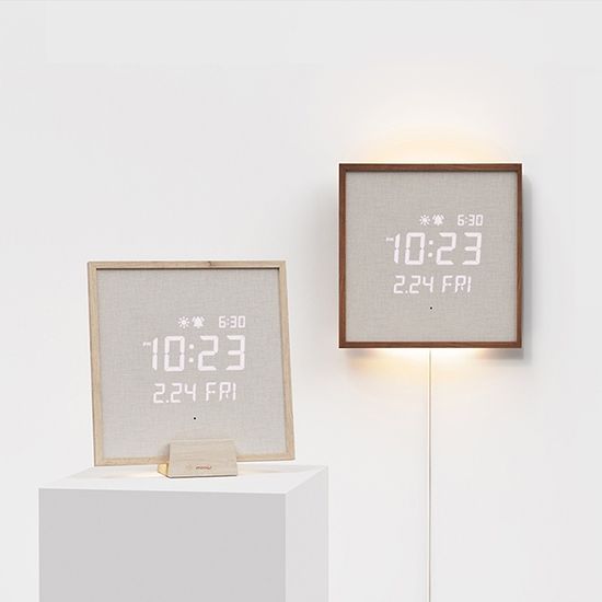 무아스 우든프레임 백라이트 무드등 LED 벽시계