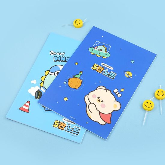 핑크풋 쪼꼬미5칸노트(블루)