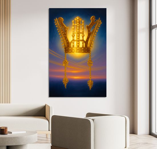 신라 금관 왕관 돈들어오는 인테리어 그림 거실 액자