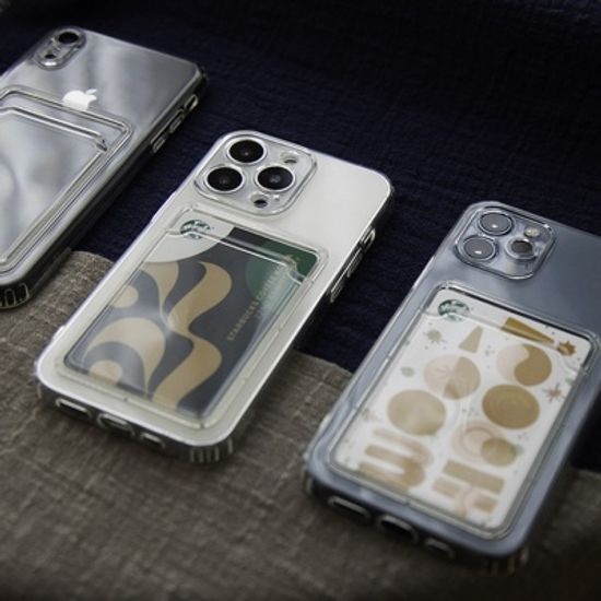 끼움 아이폰 투명 에어포켓 교통카드수납 케이스