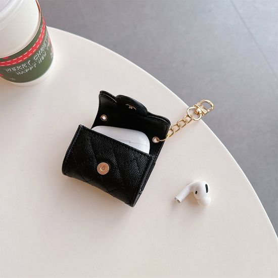 에어팟 3 4 프로 2 1 케이스 퀼팅 가죽 파우치 키링