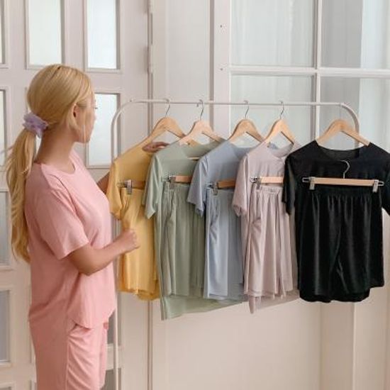 골지 무지개 파스텔 홈웨어 트레이닝 셋업 6color