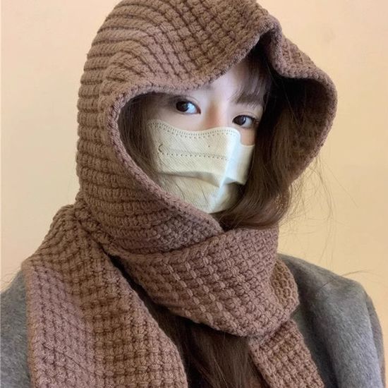 펠키 후드 숄 니트 바라클라바 머플러 모자