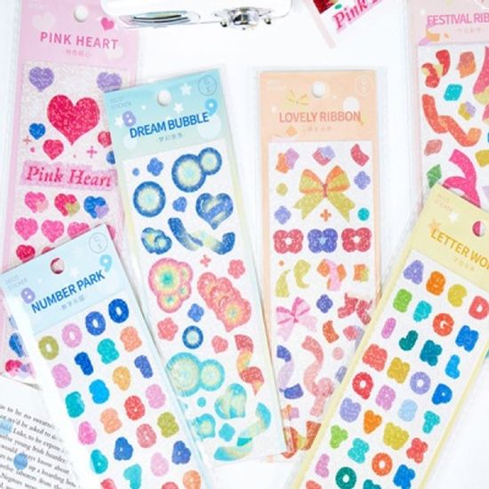 반짝반짝 글리터 장식 스티커 다꾸 폰꾸 폴꾸