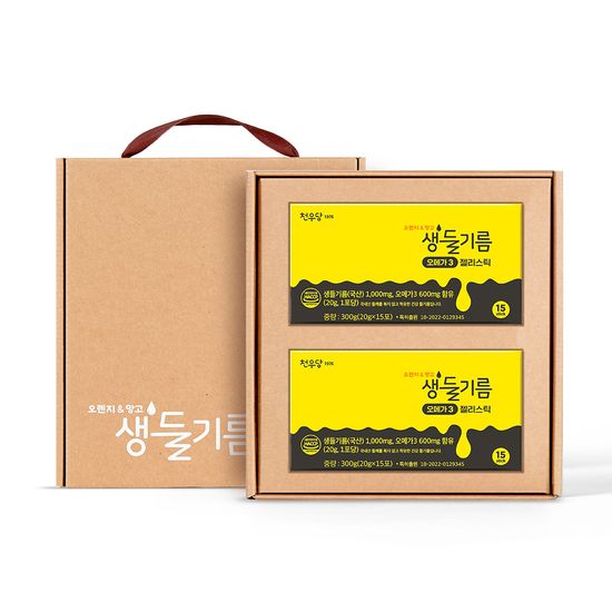 [천우당] 생들기름 오메가3 젤리스틱 선물세트(20gx30