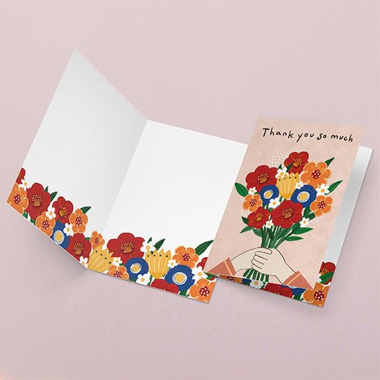 캘리엠 캘리그라피카드 CA2501 - THANKYOU(꽃다발)