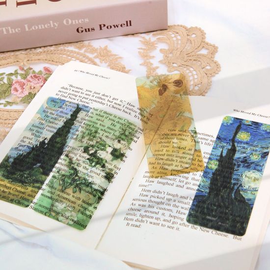 리코즈 명화 책갈피 4종 반투명 PP 감성 북마크 북