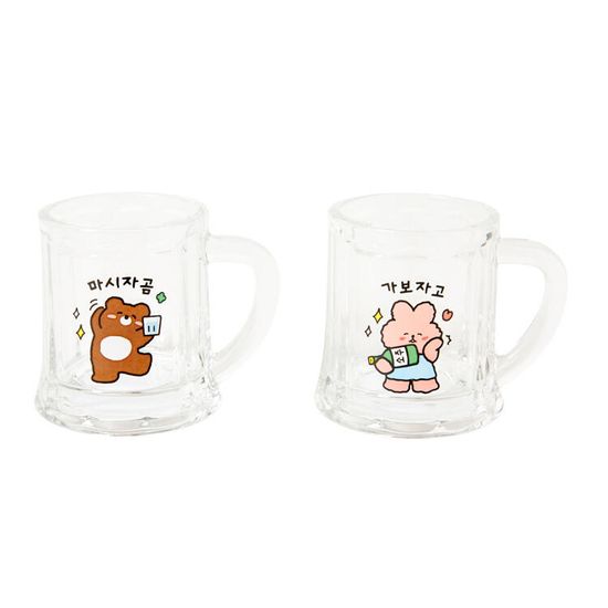 아트박스 토끼곰 손잡이소주잔세트