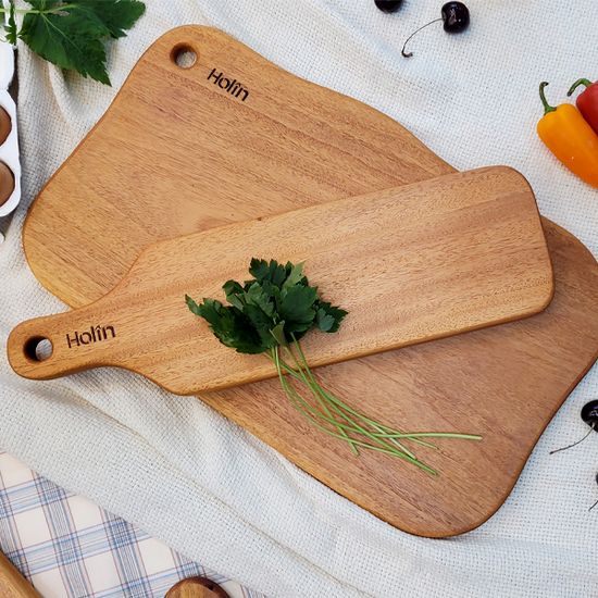 Holin 마호가니 원목 도마 버블+롱스퀘어 SET