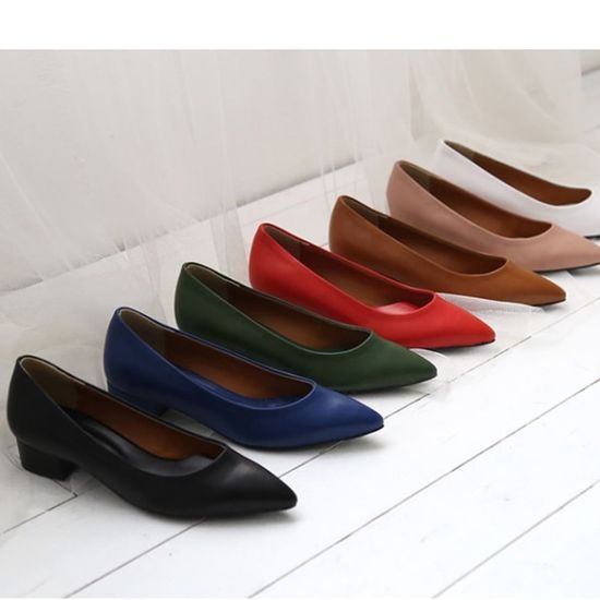 여성 베이직 뾰족코 스텔레토 낮은 굽 플랫(W5CE4F7)