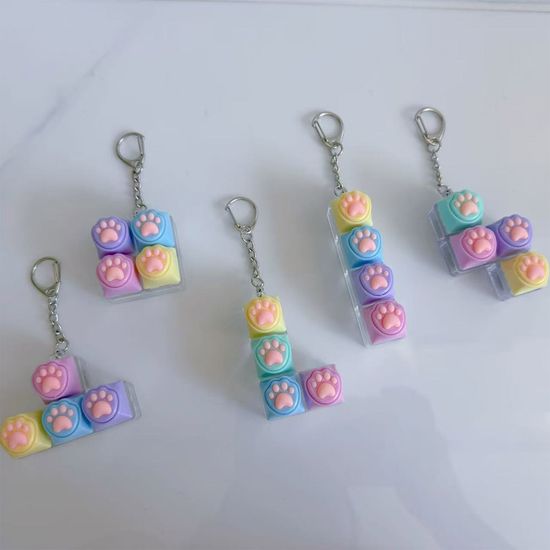 4키 고양이 발바닥 피젯키보드 키링 키캡 딸깍이 토이