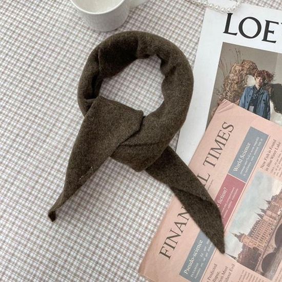 [애슬릿]여성 겨울 무지 얇은 미니 쁘띠 목 머플러