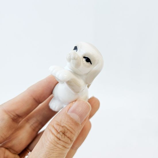 천사와 강아지 도자기 장식 인형