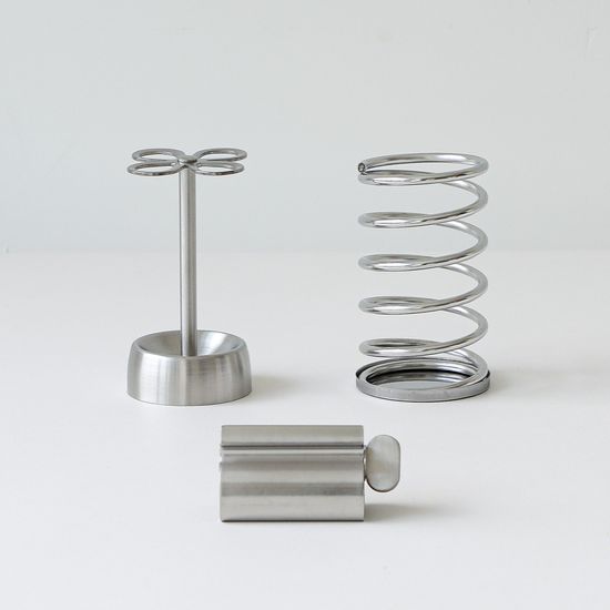 스텐 4구 칫솔꽂이 스프링홀더 치약짜개 3종 세트