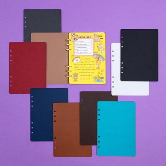 A5 6공 가죽커버 골드링세트