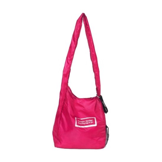 포켓 스트랩 롤업 시장가방 접이식 장바구니 핑크