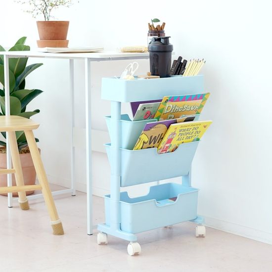 국내생산 모던슬림 북트롤리 4단-6단 이동식 책꽂이