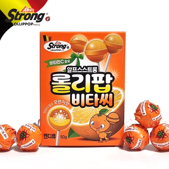 알프스스트롱 롤리팝비타씨 캔디-5개입 (두가지맛)