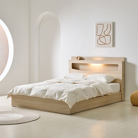 보루네오 에스토 LED 평상형 수납침대 Q 독립매트리스