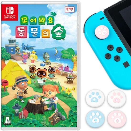 SWITCH 모여봐요 동물의숲 한글판 + 솜사탕고양이커버