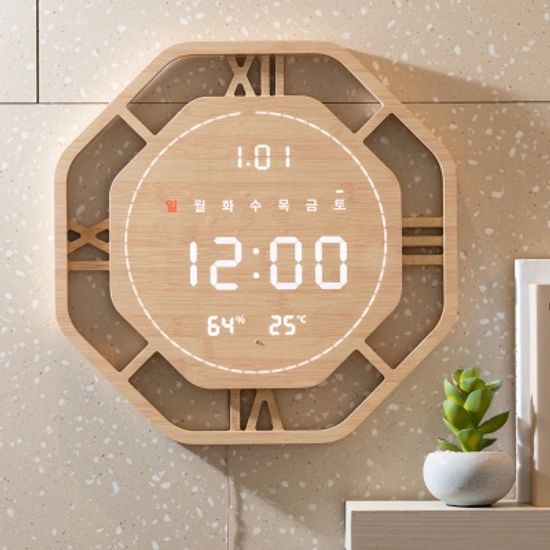 플라이토 와이파이 로마 터닝 LED 벽시계 40cm