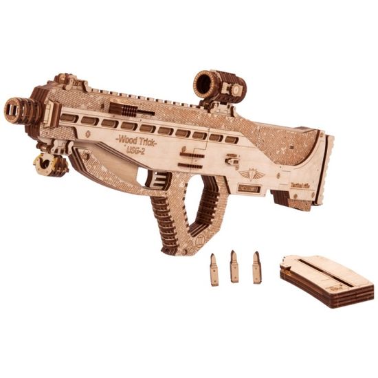 3D나무 작동퍼즐 어썰트 건 USG-2 모형 만들기 미니어처 취미