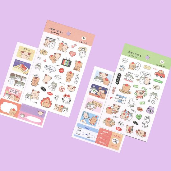 오첵 귀염뽀짝 일상감정 스티커세트