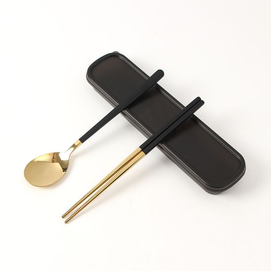 [쿠킹홈]골든테이블 휴대용 수저세트(블랙)